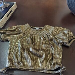 Crewcuts Shiny Gold Kids Blouse